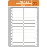 Tabelační etikety (EVP) - 89x23,4 mm, dvouřadé, bílé, malé balení, 25 archů