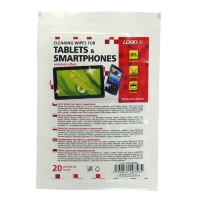 Čisticí ubrousky na tablety a smartphony Logo - uzavíratelný plastový sáček, 20 ks