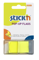 Samolepící záložka Stick n Hopax Pop - Up Flags - 25x45 mm, plastová, 50 listů, žlutá