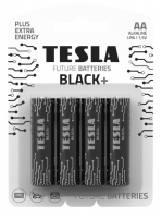 Alkalické baterie Tesla BLACK+ 1,5 V - tužka, LR6, typ AA, 4 ks