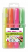 Zvýrazňovač Centropen Highlighter 8552/4 - klínový hrot, 1-4,6 mm, sada 4 ks