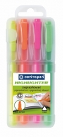 Zvýrazňovač Centropen Highlighter 8722/4 - klínový hrot, 1-4 mm, sada 4 ks