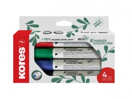 Popisovač na bílé tabule a flipcharty Kores ECO K-Marker - 3 mm, mix barev, 4 ks