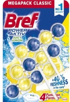 Závěsný WC blok Bref Power Aktiv - lemon, kuličky, 3x50 g