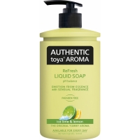 Tekuté mýdlo Authentic Toya Aroma - s dávkovačem, ice lime & lemon, 400 ml