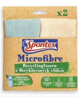 Švédská utěrka Spontex Microfibre Recycled Fibres - mikrovlákno, 300 g, mix barev, 2 ks