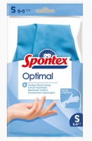 Úklidové rukavice Spontex Optimal - latexové, bavlněná výstelka, velikost S, 1 pár