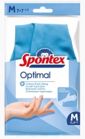 Úklidové rukavice Spontex Optimal - latexové, bavlněná výstelka, velikost M, 1 pár