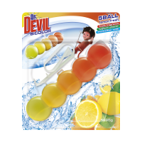 Závěsný WC blok Dr. Devil BiColor 5Ball - lemon fresh, 35 g - DOPRODEJ