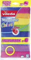 Švédská utěrka Vileda Microfibre Colors Multipack - mikrovlákno, 30x30 cm, 8 barev - DOPRODEJ