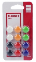 Plastové magnety Deli E7823 - průměr 15 mm, mix barev, 12 ks - DOPRODEJ