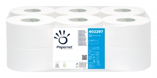 Toaletní papír Papernet Mini Jumbo 190 402297 - dvouvrstvý, 100% celulóza, 140 m, 459 útržků, 12 rolí