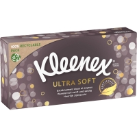 Kosmetické kapesníčky Kleenex Ultra Soft - v krabičce, třívrstvé, 100% celulóza, 64 ks