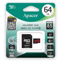 Paměťová karta Apacer - micro SDXC, s adaptérem, UHS-I U1, 64 GB