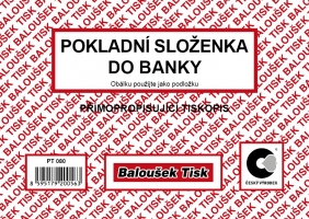 Pokladní složenka do banky PT080 - samopropisovací, A6, 50 listů