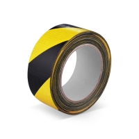 Výstražná lepící páska - s tkaninou, solvent, 50 mm x 33 m, žluto-černá