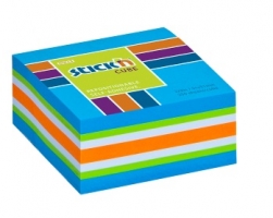 Samolepící bloček mini kostka Stick n Hopax Regular Cube - 51x51 mm, 250 listů, neon, mix barev, modrá