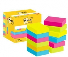 Samolepící bloček 3M Post-it 653 Energetik - 38x51 mm, 12x100 listů, mix barev