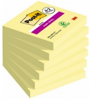 Samolepící bloček 3M Post-it 654-SS-Y Super Sticky - 76x76 mm, 6x90 listů, žlutý