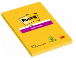 Samolepící bloček 3M Post-it 660-S Super Sticky - 101x152 mm, 90 listů, linkovaný, ultra žlutý