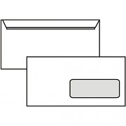 Poštovní obálka DL - s okénkem vpravo, krycí páska, vnitřní tisk, 110x220 mm, bílá, 1000 ks