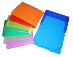 Box na spisy s gumou A4 Diagonal - plastový, transparentní fialový