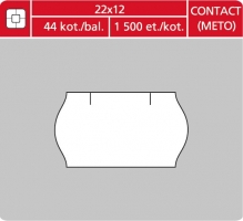 Značkovací etikety do etiketovacích kleští (EZ) - CONTACT - METO, 22x12 mm, bílé, 1500 etiket
