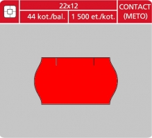 Značkovací etikety do etiketovacích kleští (EZ) - CONTACT - METO, 22x12 mm, červené, 1500 etiket