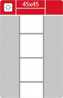 Termotransferové etikety TTR na kotouči - 45x45 mm, dutinka 40 mm, bílé, 2000 ks