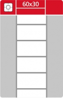 Termotransferové etikety TTR na kotouči - 60x30 mm, dutinka 40 mm, bílé, 3000 ks