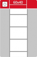 Termotransferové etikety TTR na kotouči - 60x40 mm, dutinka 40 mm, bílé, 2000 ks