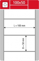 Termotransferové etikety TTR na kotouči - 100x50 mm, dutinka 40 mm, bílé, 2000 ks