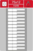 Zlatnické etikety TTR - 75x12, papírová, dutinka 40 mm, bílé, 1000 ks