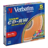 DVD+RW Verbatim SERL 700 MB - 2-4x, bez možnosti potisku, 1 ks - DOPRODEJ