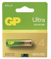 Alkalické baterie GP Ultra 1,5 V - tužka, LR6, typ AA, 4 ks