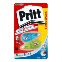 Korekční strojek Pritt Micro Rolly - 5 mm x 6 m, mix barev, 2 ks - DOPRODEJ