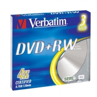 DVD+RW Verbatim  SERL 4,7 GB - 4x, bez možnosti potisku, 1 ks - DOPRODEJ