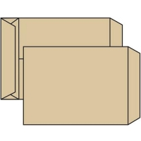Poštovní taška C4 - křížové dno, bez okénka, krycí páska, 324x229x40 mm, sulfát hnědá, 25 ks