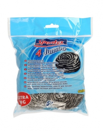 Nerezová drátěnka Spontex Jumbo - 40 g, 4 ks