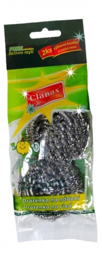 Nerezová drátěnka na teflon Clanax - 15 g, 2 ks