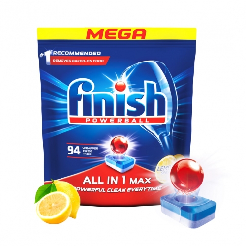 Tablety do myčky Finish All in 1 Max - lemon, 94 ks