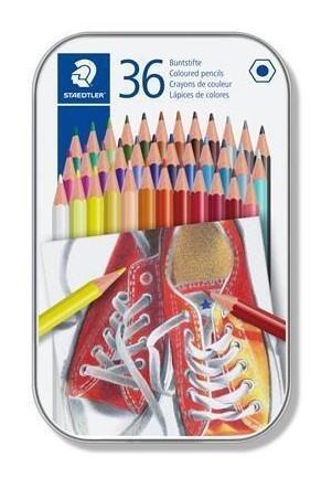 Pastelky Staedtler - šestihranné, 36 ks, kovový box