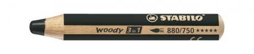 Pastelka Stabilo Woody 3 in 1 - černá, 1 ks